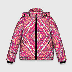 Куртка зимняя для мальчика Абстракция Узор розового цвета, цвет: 3D-красный