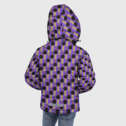 Зимняя куртка для мальчика Свидетель из Фрязино фиолетовый / 3D-Светло-серый – фото 4