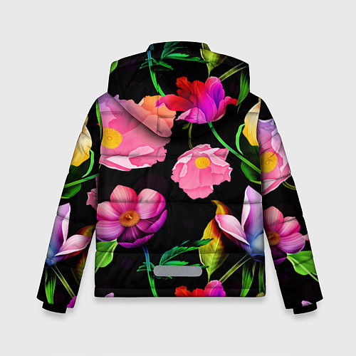 Зимняя куртка для мальчика Цветочный узор Floral pattern / 3D-Красный – фото 2