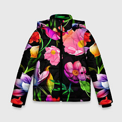 Зимняя куртка для мальчика Цветочный узор Floral pattern