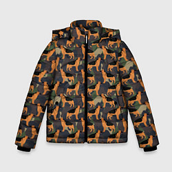 Куртка зимняя для мальчика Немецкие Военные Овчарки Кинолог, цвет: 3D-светло-серый