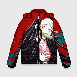 Куртка зимняя для мальчика Клинок, рассекающий демонов Незуко Камадо, цвет: 3D-светло-серый