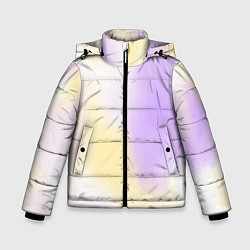 Куртка зимняя для мальчика Акварельный принт с желтым и фиолетовым цветами, цвет: 3D-черный