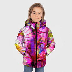 Куртка зимняя для мальчика Красочный цветочный паттерн Floral pattern, цвет: 3D-светло-серый — фото 2