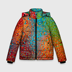 Куртка зимняя для мальчика Капли на стекле Vanguard pattern, цвет: 3D-светло-серый
