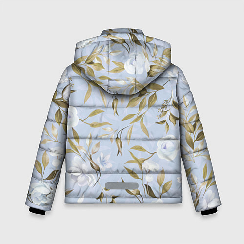 Зимняя куртка для мальчика Цветы Золотые Листья / 3D-Светло-серый – фото 2