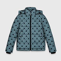 Куртка зимняя для мальчика Абстракция из разноцветных квадратов, цвет: 3D-черный