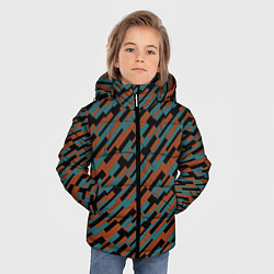 Куртка зимняя для мальчика Разноцветные прямоугольники абстракция, цвет: 3D-светло-серый — фото 2