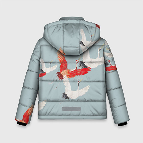 Зимняя куртка для мальчика Стая журавлей / 3D-Красный – фото 2