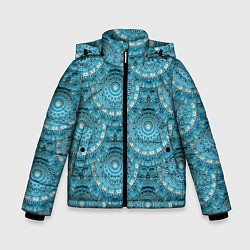 Куртка зимняя для мальчика Круговые узоры, цвет: 3D-черный