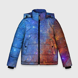Куртка зимняя для мальчика Яркая вселенная, цвет: 3D-черный