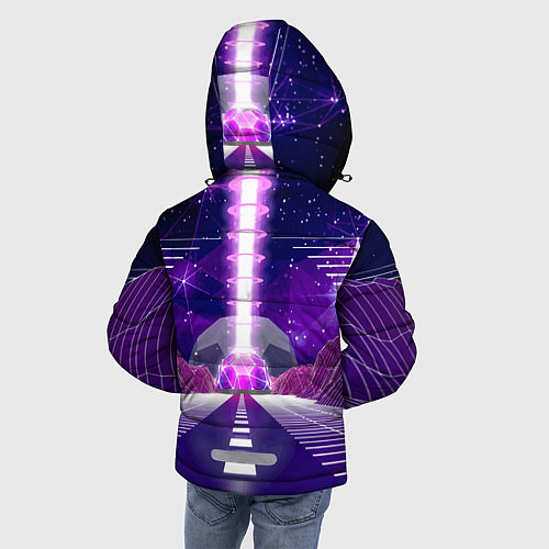 Зимняя куртка для мальчика Vaporwave Neon Space / 3D-Светло-серый – фото 4
