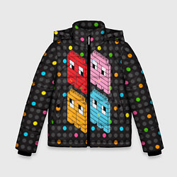 Куртка зимняя для мальчика Pac-man пиксели, цвет: 3D-светло-серый