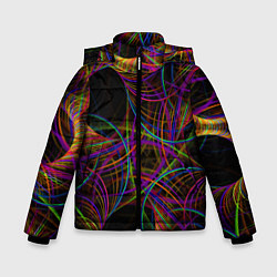 Куртка зимняя для мальчика Deep black space and wormholes, цвет: 3D-светло-серый