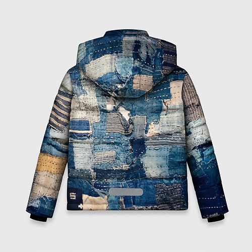 Зимняя куртка для мальчика Patchwork Jeans Осень Зима 2023 / 3D-Красный – фото 2