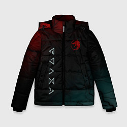 Куртка зимняя для мальчика The witcher Волк Черные Молнии, цвет: 3D-черный
