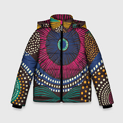 Куртка зимняя для мальчика Африка Орнамент, цвет: 3D-черный