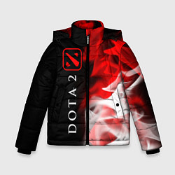 Куртка зимняя для мальчика DOTA 2 Пламя Вертикально, цвет: 3D-черный