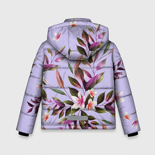Зимняя куртка для мальчика Цветы Вересковый Сад / 3D-Светло-серый – фото 2