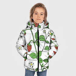 Куртка зимняя для мальчика Цветы Земляники Лесной, цвет: 3D-светло-серый — фото 2