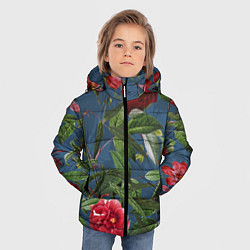 Куртка зимняя для мальчика Цветы Розы В Саду, цвет: 3D-черный — фото 2