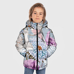 Куртка зимняя для мальчика Цветы Чудесный Весенний Узор, цвет: 3D-красный — фото 2