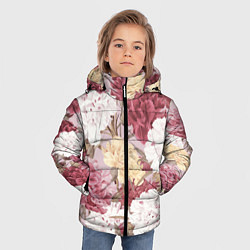 Куртка зимняя для мальчика Цветы Восхитительный Летний Букет Пион, цвет: 3D-красный — фото 2