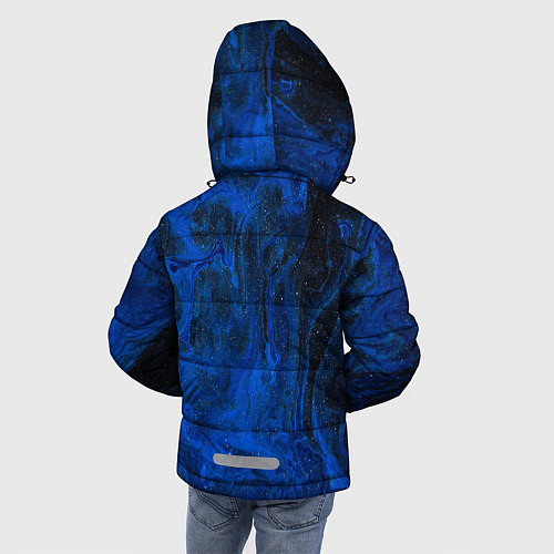 Зимняя куртка для мальчика Синий абстрактный дым / 3D-Светло-серый – фото 4