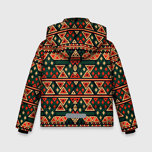 Зимняя куртка для мальчика Узор геометрия треугольная / 3D-Красный – фото 2