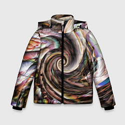 Куртка зимняя для мальчика Картина-абстракция Ураган, цвет: 3D-черный