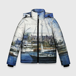Куртка зимняя для мальчика Во французской гавани, цвет: 3D-черный
