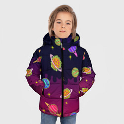 Куртка зимняя для мальчика Pizza in Space, цвет: 3D-красный — фото 2
