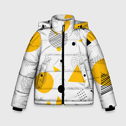Куртка зимняя для мальчика GEOMETRIC INTERWEAVING OF SHAPES, цвет: 3D-светло-серый