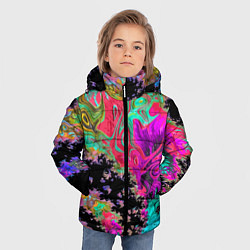 Куртка зимняя для мальчика Сюрреалистическая фрактальная композиция Мода Surr, цвет: 3D-красный — фото 2