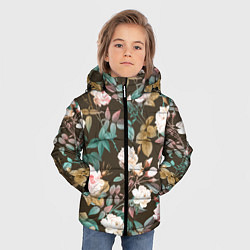 Куртка зимняя для мальчика Цветы Розы Садовые, цвет: 3D-светло-серый — фото 2