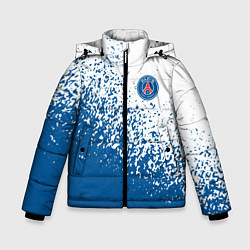 Куртка зимняя для мальчика Psg синие брызги, цвет: 3D-светло-серый