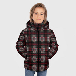 Куртка зимняя для мальчика Черно-красный узор в клетку, цвет: 3D-красный — фото 2