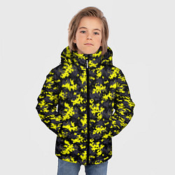 Куртка зимняя для мальчика Камуфляж Пиксельный Чёрно-Жёлтый, цвет: 3D-красный — фото 2