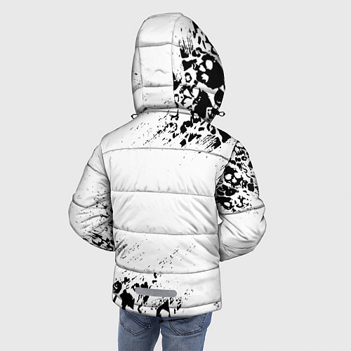 Зимняя куртка для мальчика Выцветшие потёртости SKULLS / 3D-Светло-серый – фото 4