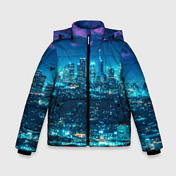 Куртка зимняя для мальчика Вечер в Лос-Анжелесе, цвет: 3D-светло-серый