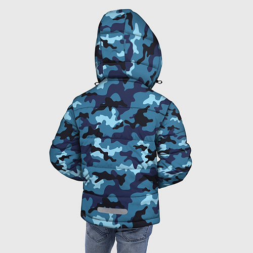 Зимняя куртка для мальчика Камуфляж Тёмно-Синий Camouflage Dark-Blue / 3D-Светло-серый – фото 4