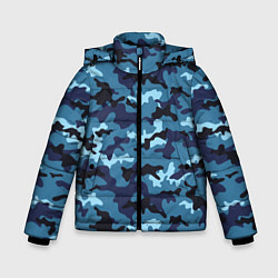 Куртка зимняя для мальчика Камуфляж Тёмно-Синий Camouflage Dark-Blue, цвет: 3D-светло-серый