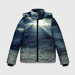 Куртка зимняя для мальчика Трещины на земле пустыня, цвет: 3D-светло-серый