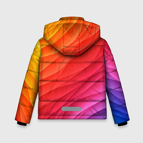 Зимняя куртка для мальчика Разноцветные цифровые волны / 3D-Красный – фото 2