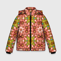 Куртка зимняя для мальчика Калейдоскоп текстуры 3D, цвет: 3D-светло-серый