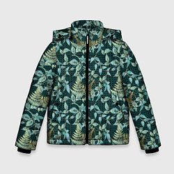 Зимняя куртка для мальчика Листья в 3D абстракция