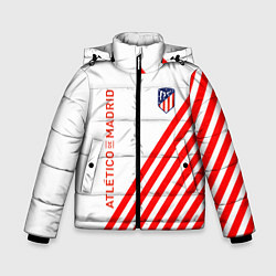 Куртка зимняя для мальчика Atletico madrid красные полосы, цвет: 3D-светло-серый