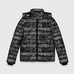 Куртка зимняя для мальчика Стена из черного кирпича Лофт, цвет: 3D-черный