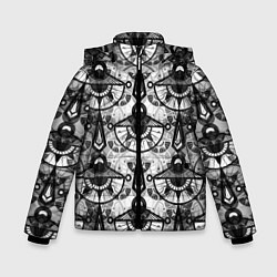 Зимняя куртка для мальчика В черно-серых тонах геометрический узор
