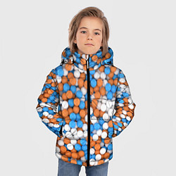 Куртка зимняя для мальчика Глянцевые Разноцветные Шарики, цвет: 3D-светло-серый — фото 2